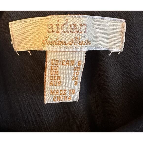 Aidan By Aidan Mattox Black Chiffon & Fringe Sexy Mini Dress Sz 6 Mob Wife Goth - Picture 5 of 16